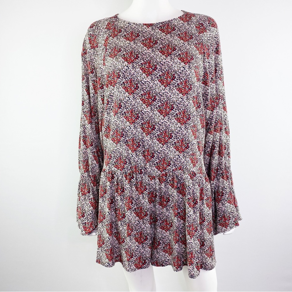 Zara Multicolor Floral Long Sleeve Romper Size M